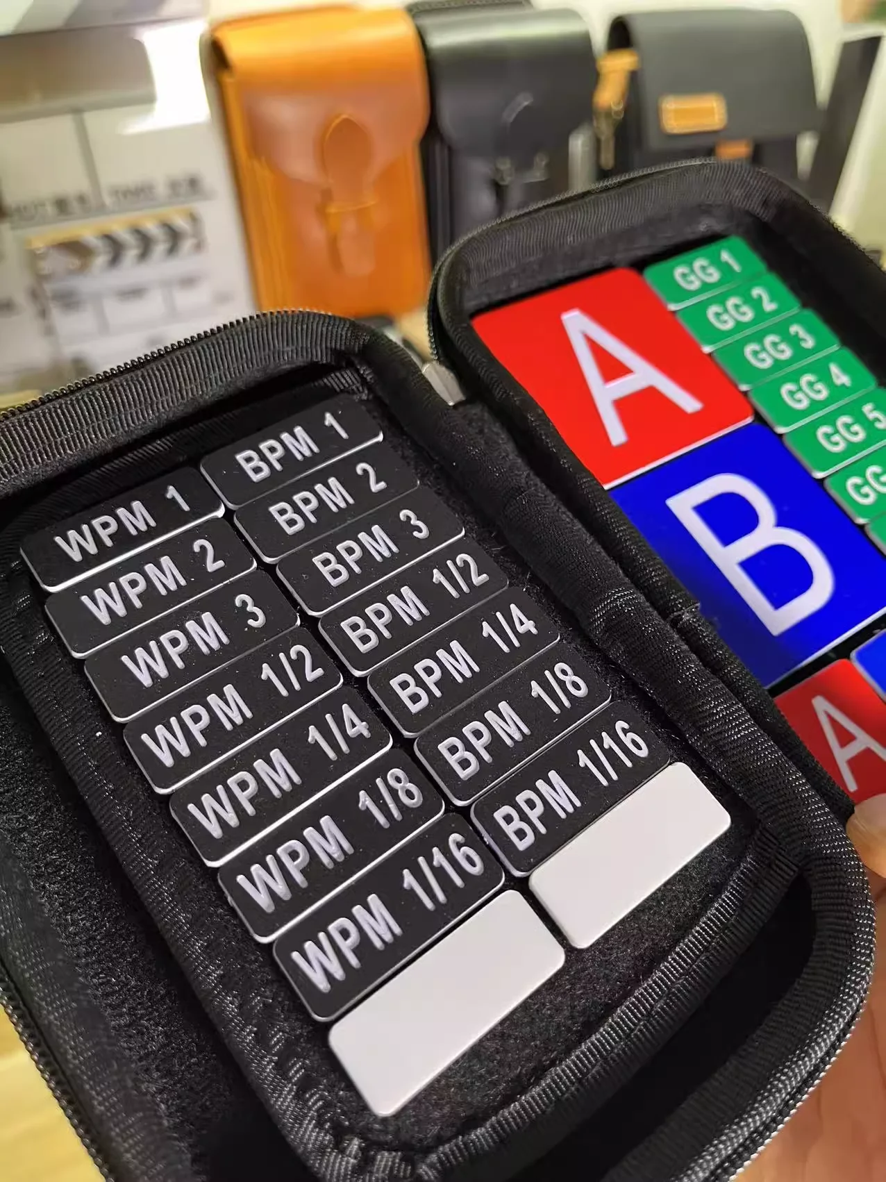 Camera position grey filter identification plate