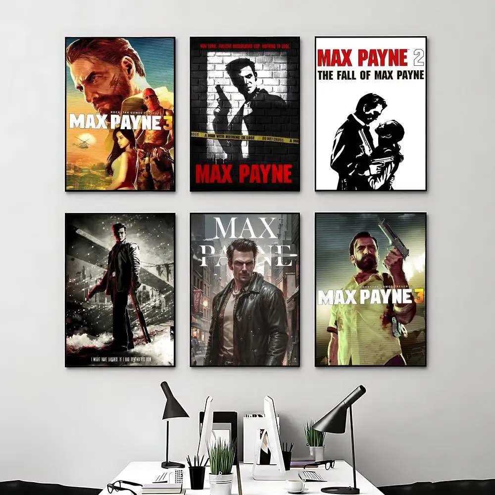 Póster del juego Max Payne, decoración de habitación de anime, decoración de película, mochila, arte de pared interior, arte de pared musical
