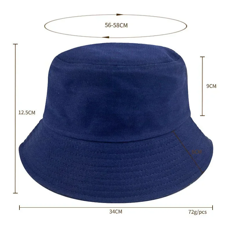 Outdoor Cotton Bucket Hats  Print Embroidery Custom DIY Logo Fisherman Cap Leisure Hats Basin Caps Panama gorros Summer Sun Hat