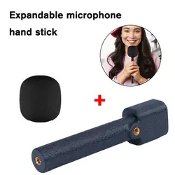 BUDI 3D Printing Wireless Microphone Handle Grip Stick Expandable Microphone Hand Stick Adapter With 1/4 Port for dji MIC 2