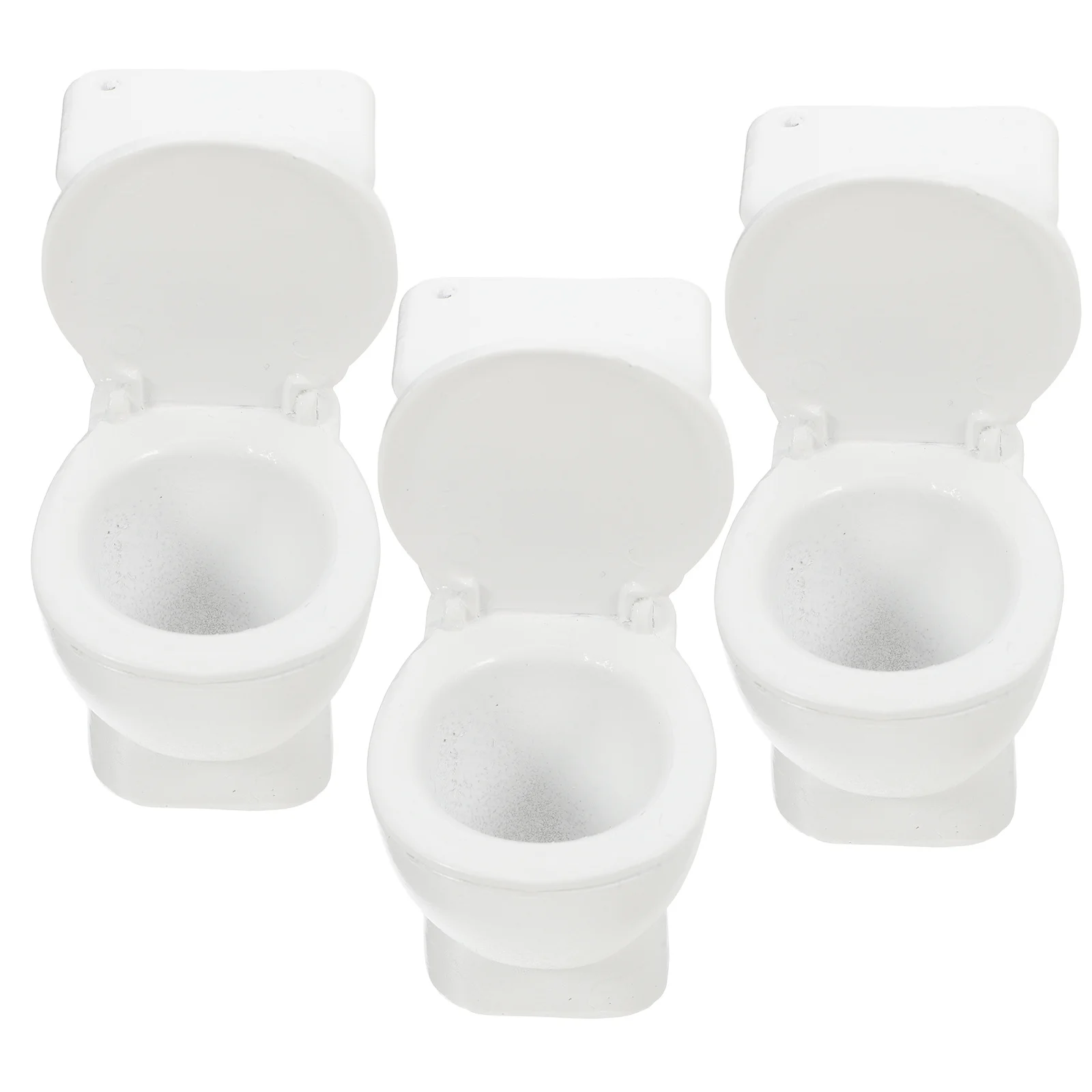 

3Pcs Miniature Toilet Resin Ornament for Micro Landscape Garden Decor Cute Bathroom Accessory for Terrarium and Dollhouse Scene