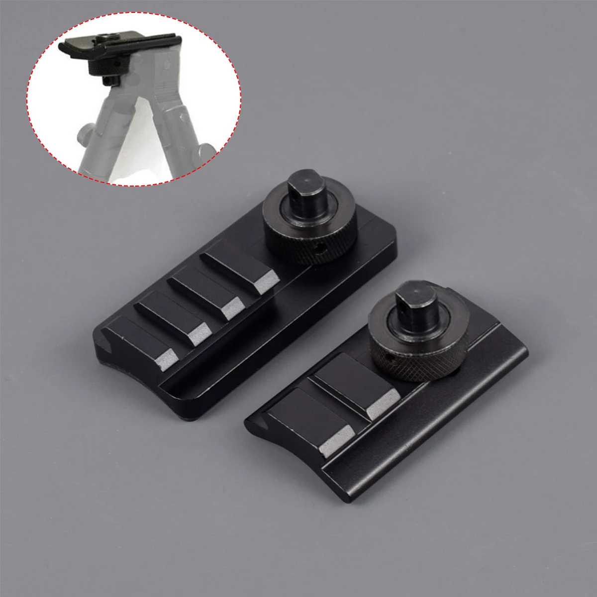 

Tactical Sling Swivel Stud Picatinny Rail Adapter for Rifle Bipod 20mm Picatinny Mount Adapter with 3 Slots Rubber Base