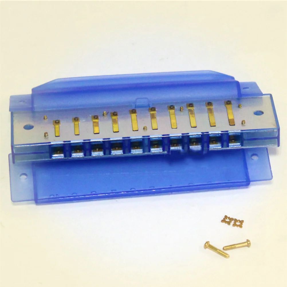 

10 Hole Harmonica Instrument Blue Beginner Students Small Portable Perfect Tone Timbre Musical Abilities Development