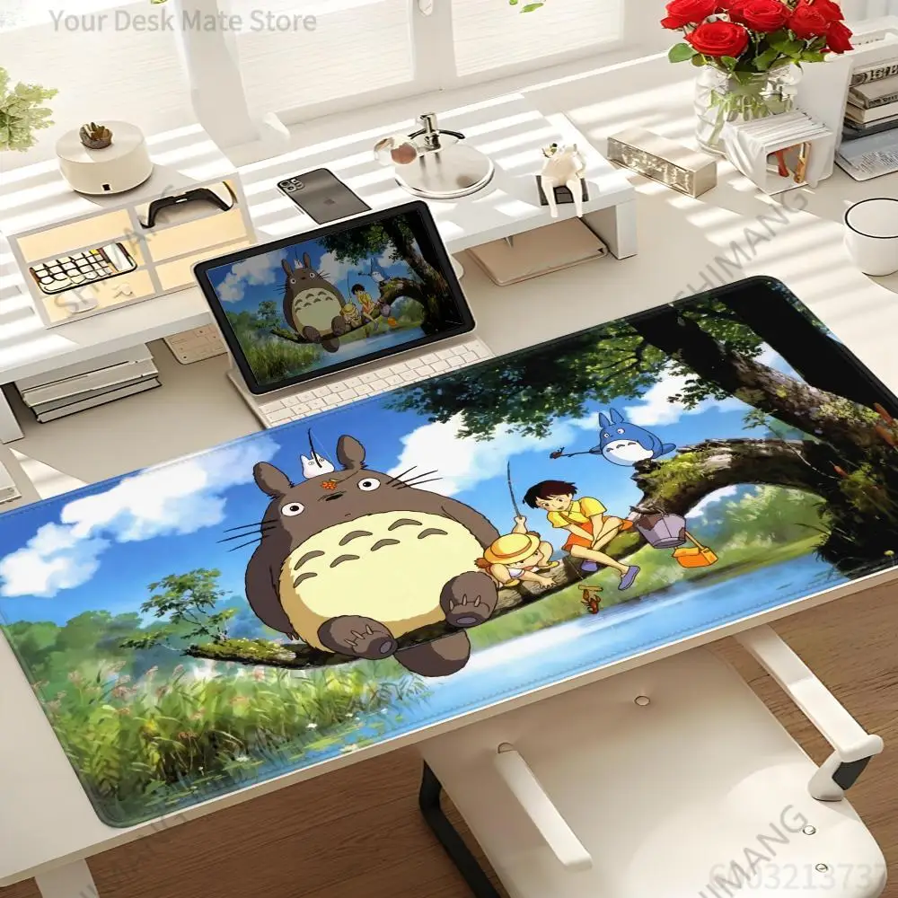 Anime Kawaii Table Mat Mousepad Office HD Print T-Totoros Large Deskmat Non-Slip Keyboard Pads Pc Cabinet Cute Carpet Mouse Pad