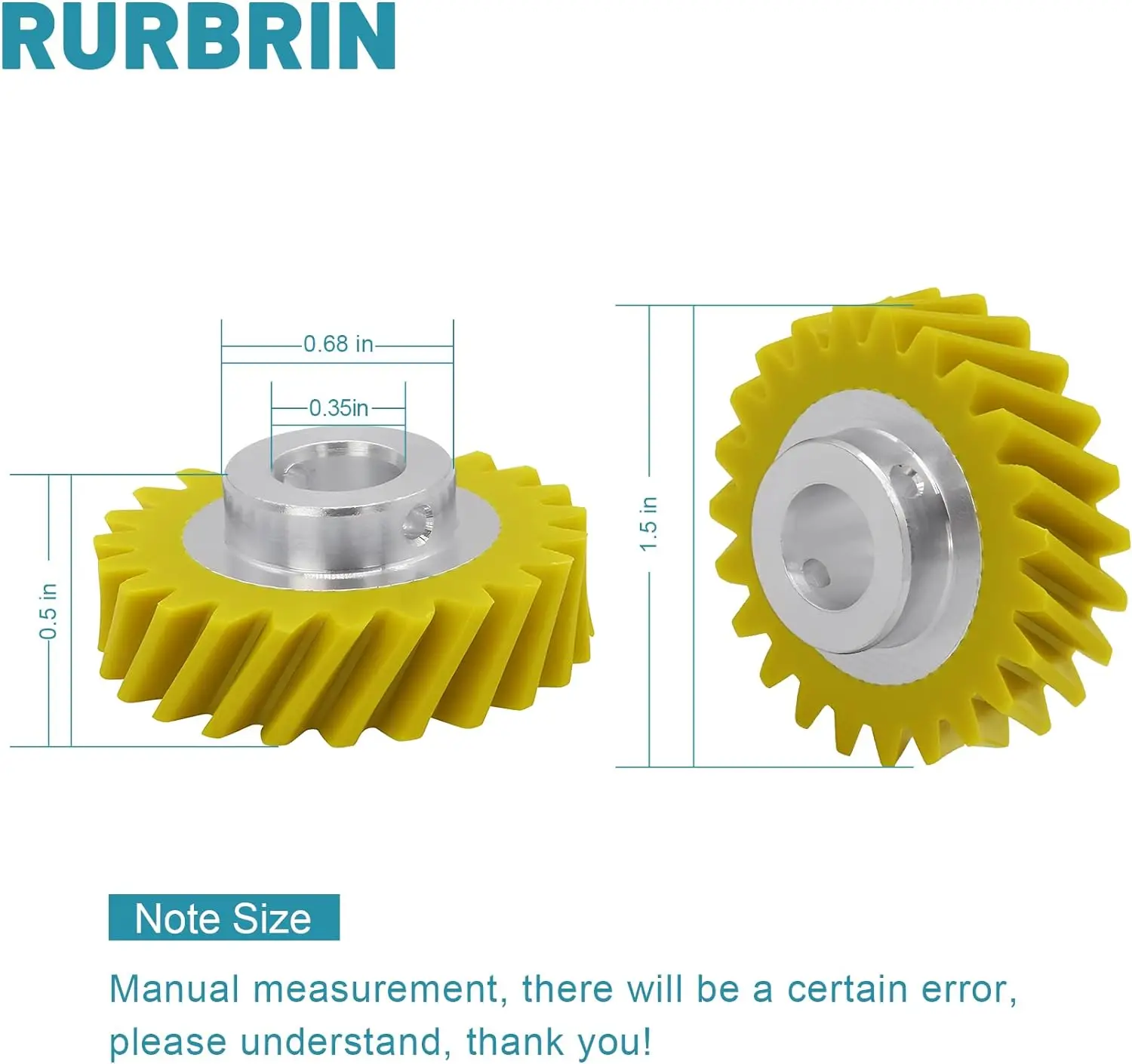 2-Pack Mixer Worm Gear compatible with KitchenAid Whirlpool W10112253 4162897 4169830 1491159 AP4295669 Replacement fits K45SS