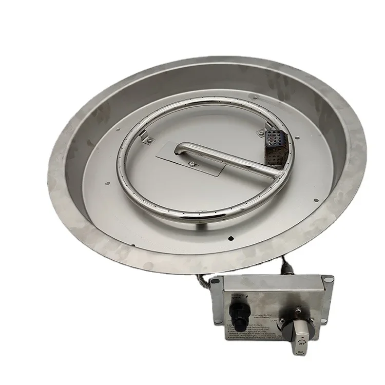 Round stainless steel gas pan LPG burner drop- in gas fire pit burner