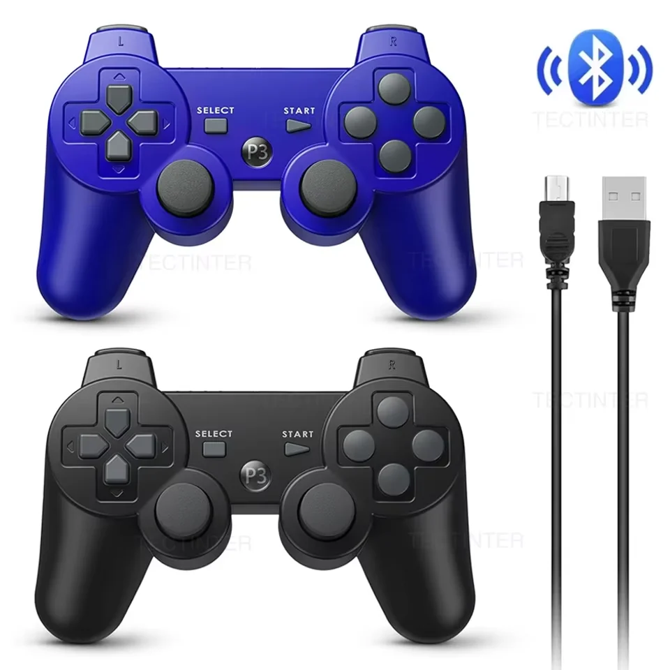 وحدة تحكم لاسلكية تدعم بلوتوث لعصا التحكم PS3 Gamepads المدمجة في الاهتزاز لملحقات Playstation 3 Control Joypad