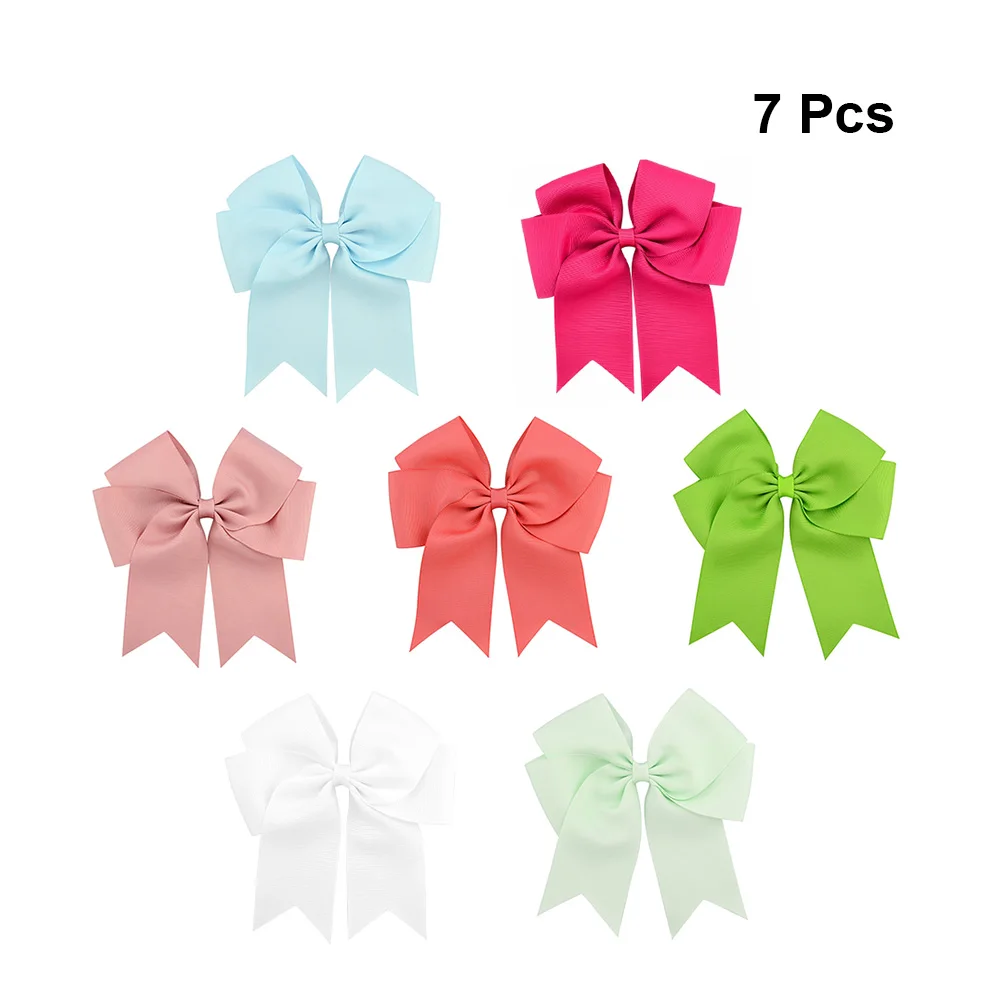 

7pcs 6-Inch Grosgrain Ribbon Bowknot Hairpins Eco-Friendly Double Layer Fishtail Bow Hair Clips For s Toddlers Girls Bow
