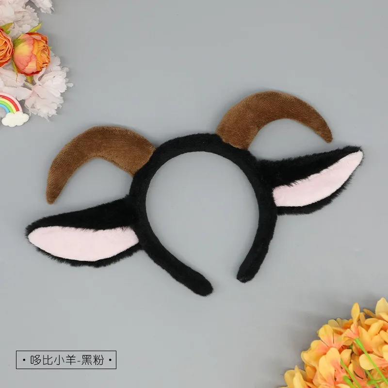لوليتا أغطية الرأس الأغنام الأذن عقال فتاة الحلو أفخم العصابات الشعر الأغنام القرن الانحناء ديكور الأغنام تأثيري الأغنام الأذن الشعر هوب