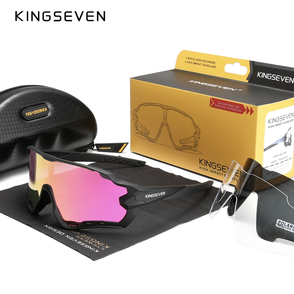 KINGSEVEN Sports Fashion Climbing Cycling Sunglasses Men\'s  Polarized Anti-UV400 Glasses Goggles Women Bicycle Outdoor Eyewear