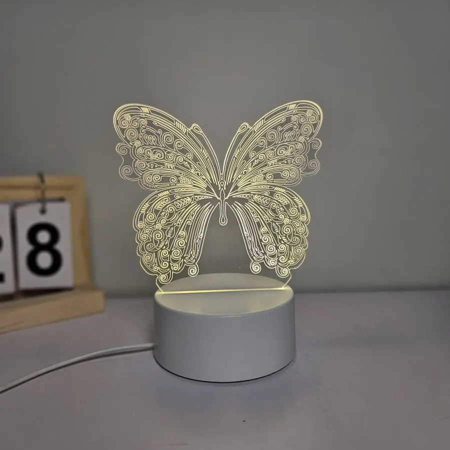 A creative 3D nightlight, room and living room workbench decoration, holiday gifts, monochrome warm light.