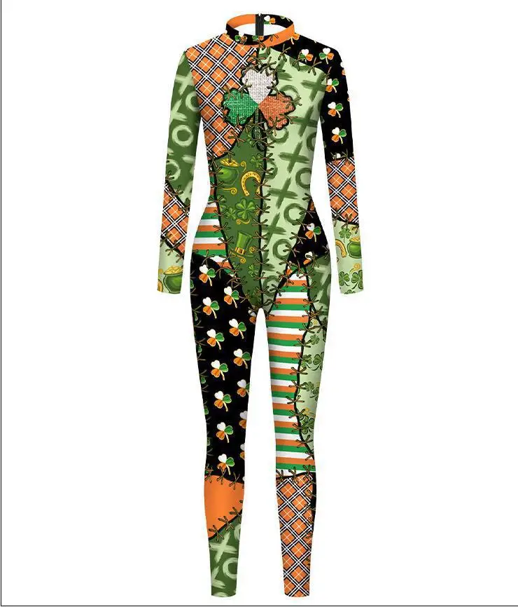 Damen Glänzender Pailletten-Muster Bedruckter Zentai-Bodysuit Traditioneller Lustiger Jumpsuit Halloween Karneval Party Aufführungskostüme – Detail 8