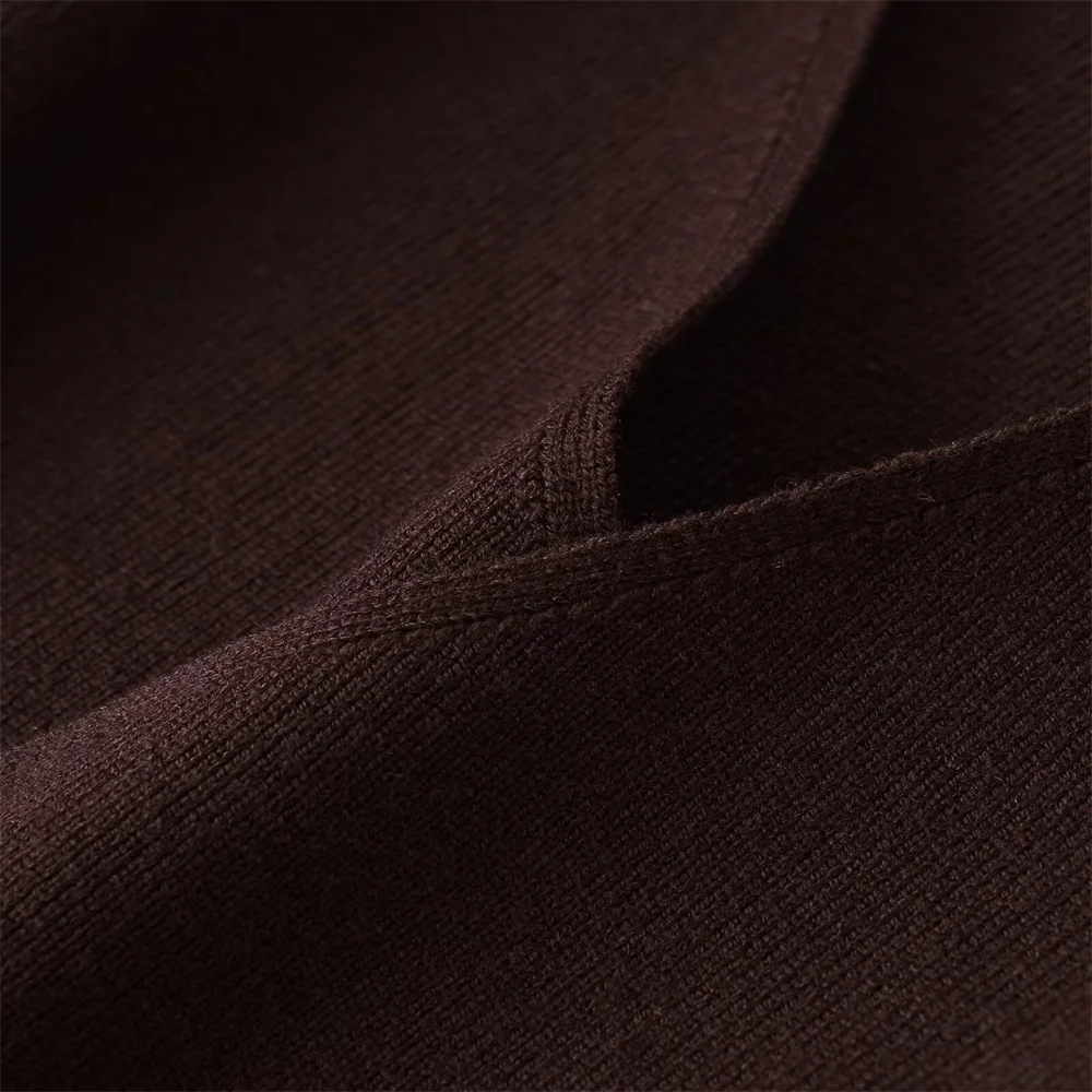 Giacca in maglia a maniche lunghe con cintura versatile con scollo a V in stile pendolarismo da donna nuovo autunno