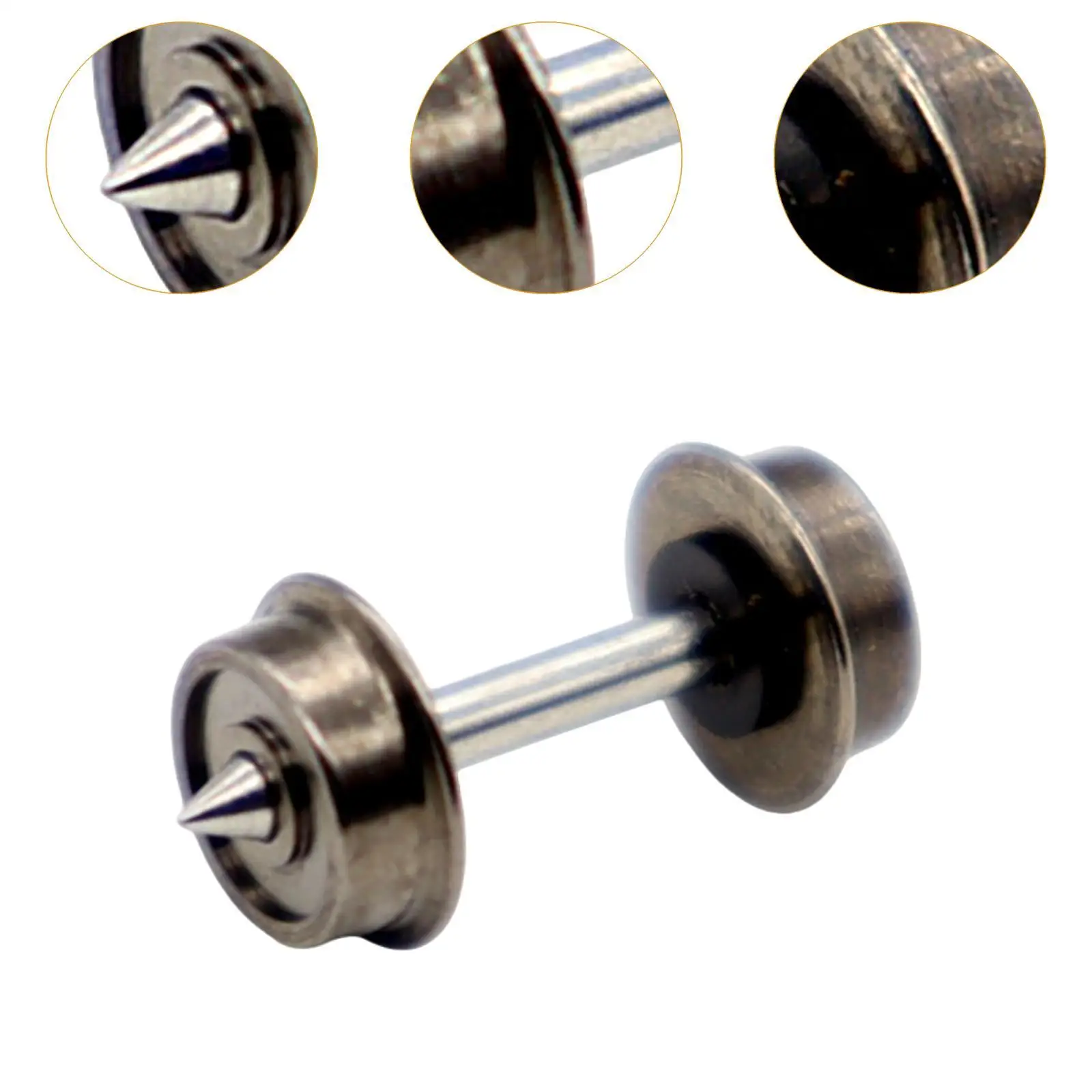 Roues DC en métal 24 pièces, accessoire de Train de loisir, Modification, essieux métalliques, roue à échelle N, pour accessoires de Train modèle 1:160