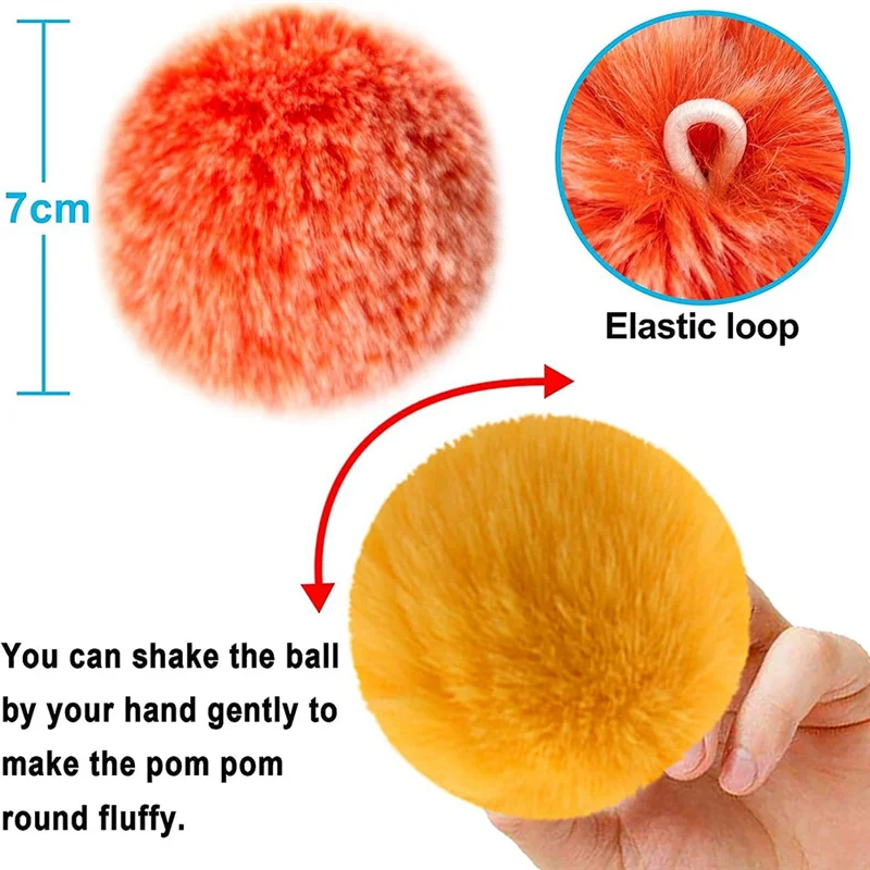 160 PCS Keychain Pom Pom Tassel Set Pom Pom Balls Gold Key Ring Faux Fur Pom Pom for DIY Projects, Random Color