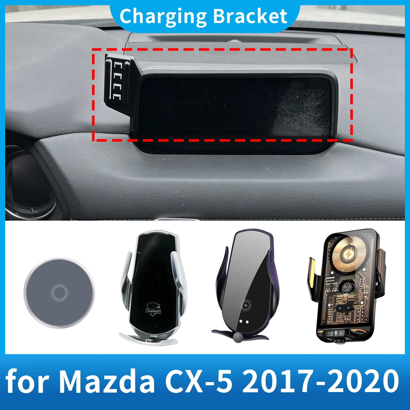 

Car Phone Holder for Mazda CX-5 2017-2020 CX5 KF Screen Navigation GPS Bracket Base Accessories Charging