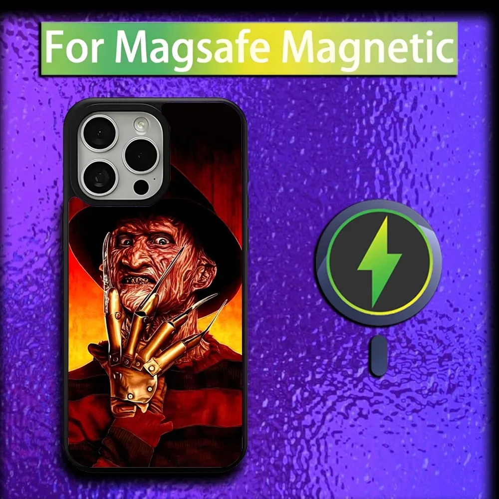 Film K-Krueger F-Freddy Horror Phone Case For iPhone 16,15,14,13,12,11,Plus,Pro,Max,Mini Magsafe Magnetic Wireless Charging