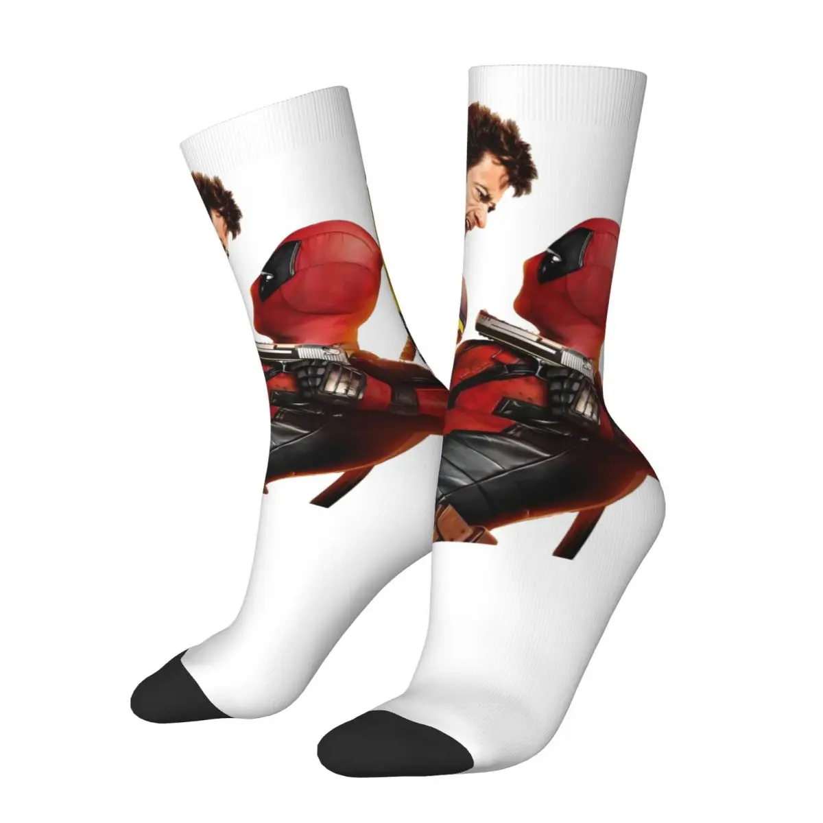 

Deadpool & Wolverine Men's Socks Vintage Harajuku Disney Marvel Deadpool & Wolverine Film Street Style Novelty Pattern Crew Sock