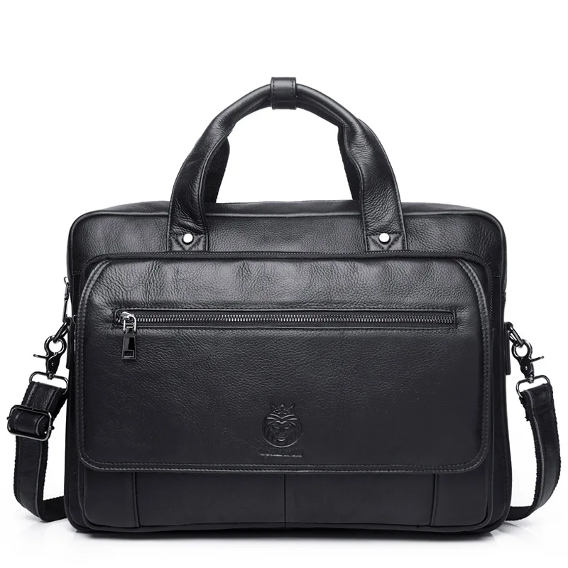 Maleta de negócios para homens 16 Polegada Bolsa de computador Bolsa de grande capacidade Bolsa de ombro de couro Bolsa crossbody 100% de couro