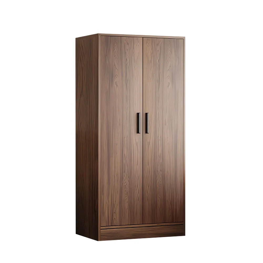 

Retro walnut wardrobe household bedroom locker wooden storage hanging wardrobe rental room small