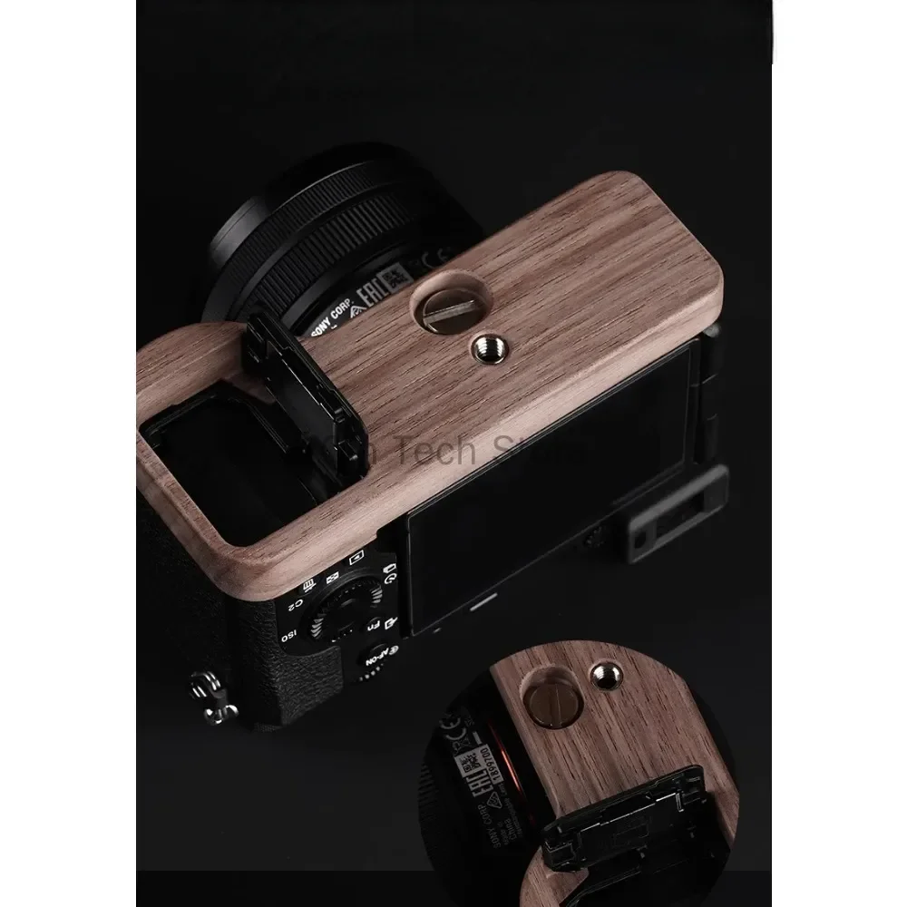 

Camera Plate Quick Release Wood Hand Grip for Sony A7R3 A7R3A A7M3 A9 Arca Swiss Clamp Tripod Mount Ebony Walnut Accessories