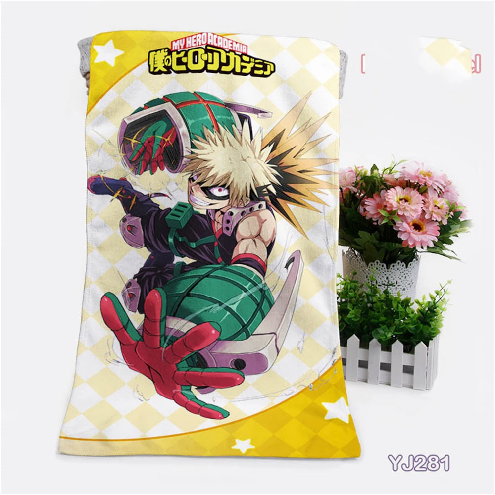 Anime My Hero Academia Customized Bath Towels Handkerchief Soft Face Towel Cartoon Washcloth Home Textiles Kids Gifts