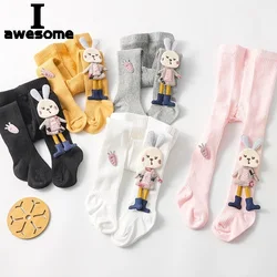 Baby Girl Tights Cartoon Stockings 3D Rabbit Cute Girls Pantyhose Cotton Autumn Winter Trousers Knitted Socks Pants 0-4 Years