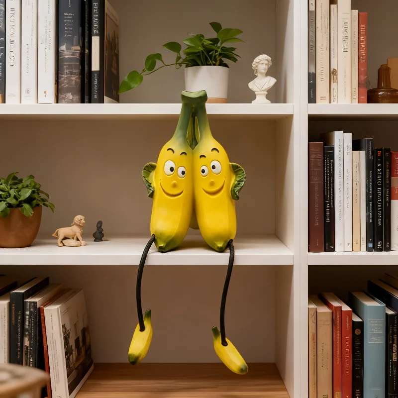 Figuras Decorativas de Frutas de Dibujos Animados, de Resina, Piña, Plátano, Limón, Naranja, Decoración Divertida para el Hogar, Regalos para Fiestas Infantiles