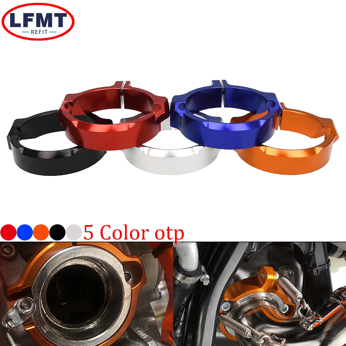 

Motorcycle Exhaust Tip Muffler Pipe Clamp Flanges Protection Cover For KTM EXC XC SX XCW For Husqvarna TE TC TX 2017-2023 2024