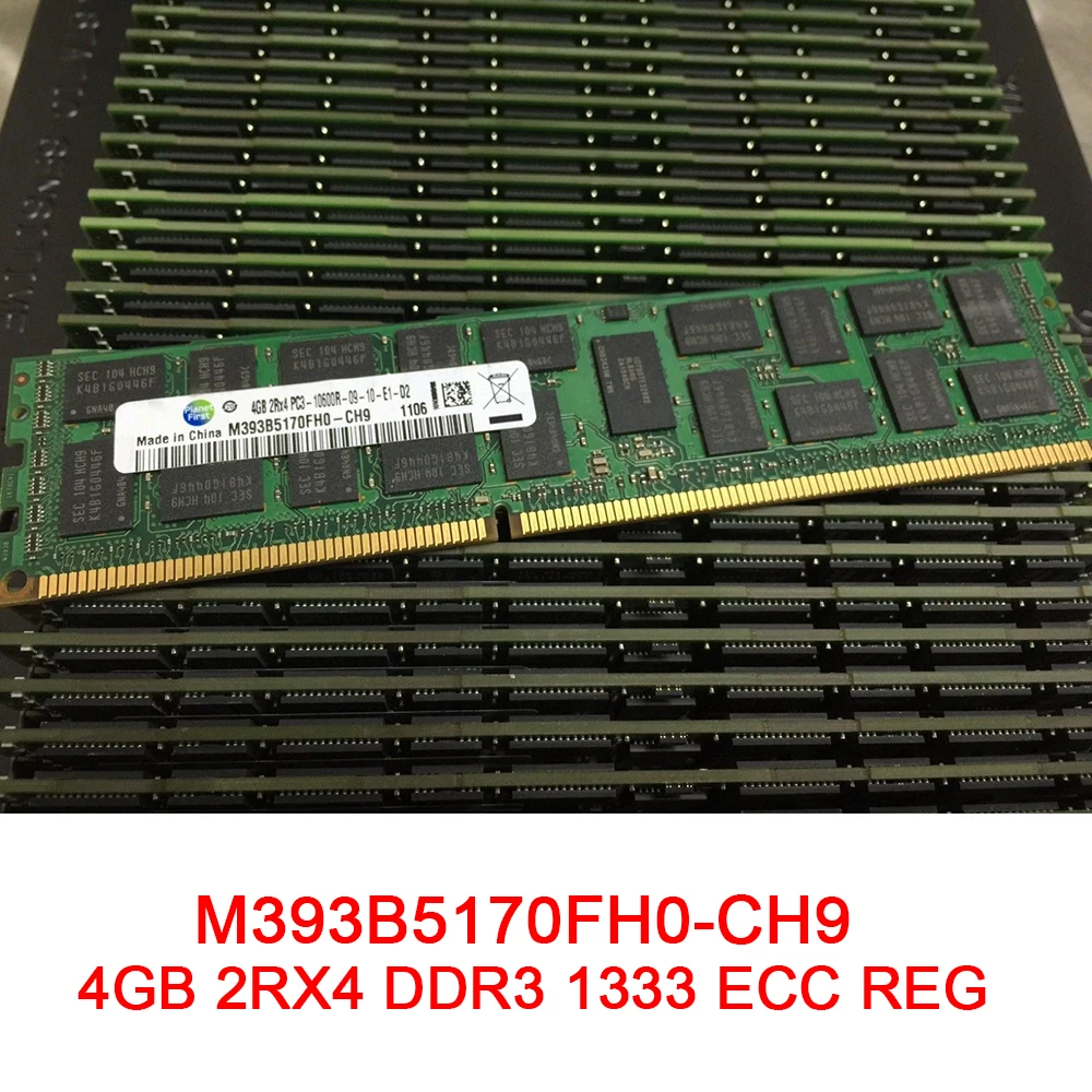 

1 шт. для Samsung RAM M393B5170FH0-CH9 4G 4 ГБ 2RX4 DDR3 1333 PC3-10600R ECC REG серверная память