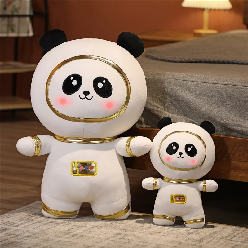 Juguetes de peluche de dibujos animados para niños, Panda espacial, cosmonautas, astronauta, muñeca de peluche, sofá, almohada, decoración, regalos de cumpleaños, 35-60cm