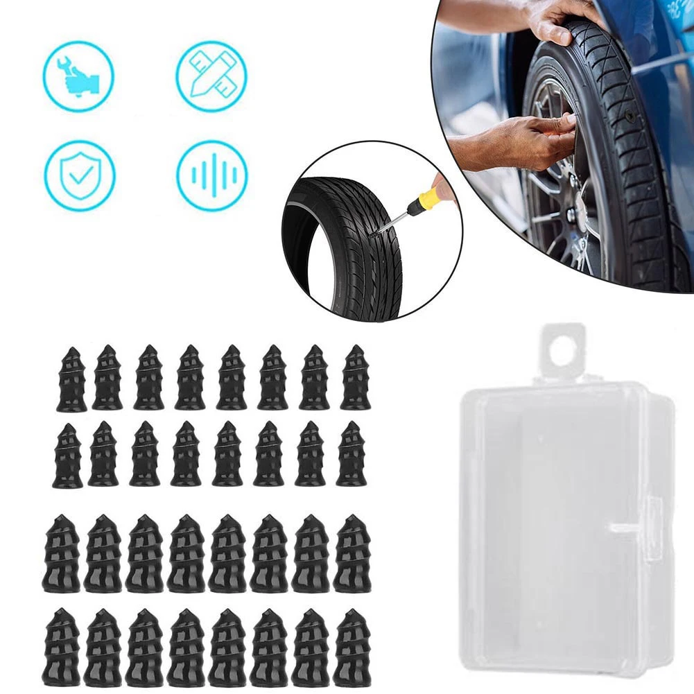 

32PCS Car Vacuum Tire Repair Nails Rubber Screw Nail Tool Car Motorcycle Scooter Tubeless Tire Repair Kit Accessories