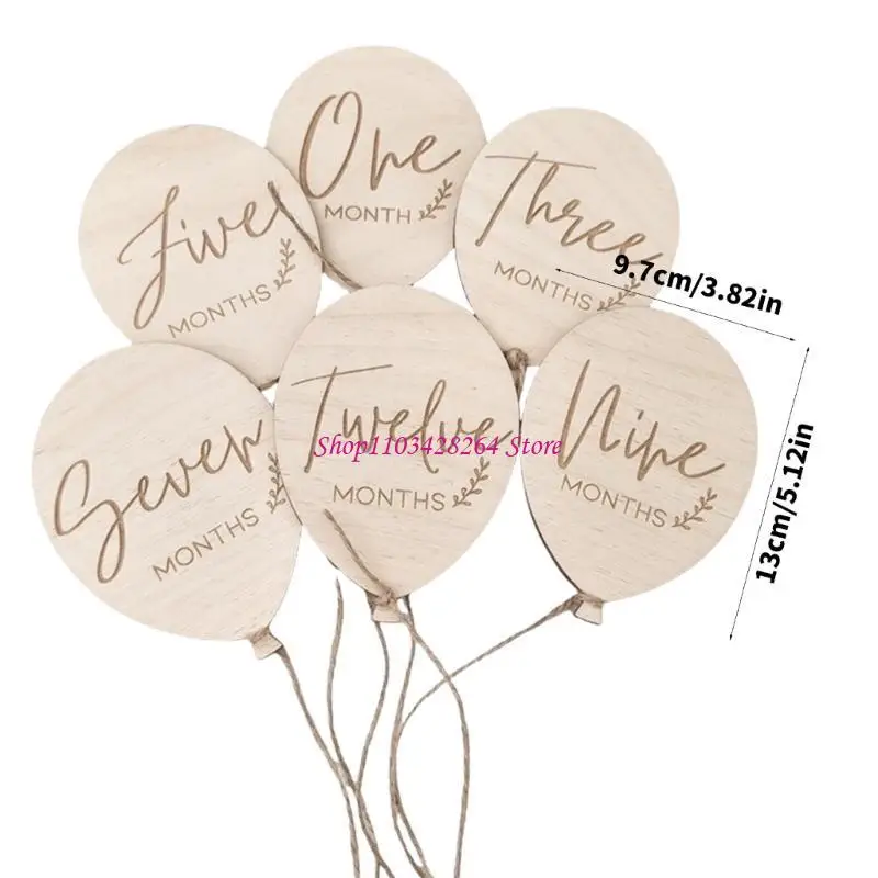 علامات معالم الطفل الخشبية الفريدة من نوعها، بطاقات معالم الطفل الخشبية المزخرفة لتسجيل لحظة النمو للآباء الجدد #6