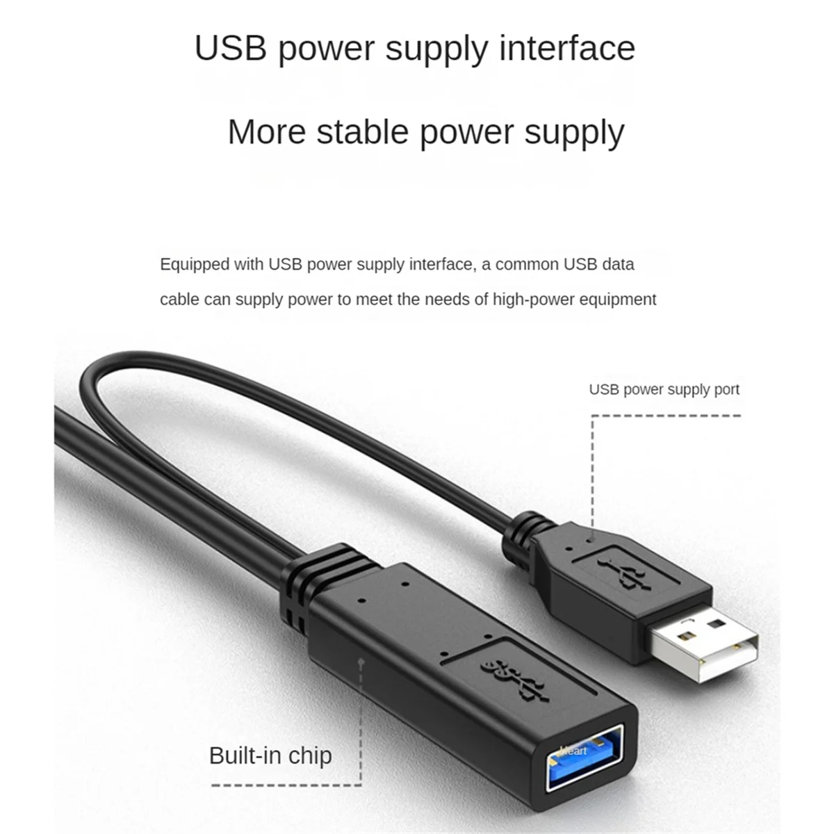 A26P Przedłużacz USB 3.0 męski na żeński Aktywny przedłużacz USB Repeater ze wzmacniaczem sygnału 49,2 stopy/15 metrów