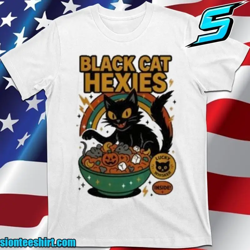 تي شيرت Black Cat Hexies Lucky Whisker Inside مقاس 2025 S 5XL