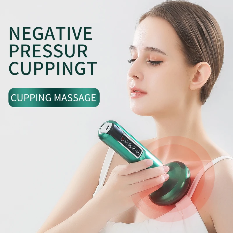 Tricolor Electric Massager GuaSha Anti Cellulite Vacuum Suction Cup Beauty Health Scraping Infrared Heat Slimming Massage Thera