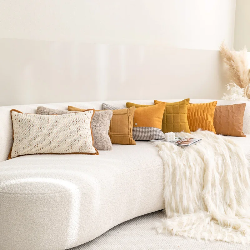 30x50CM Orange Throw Pillow Cover Modern Nordic Stamping Waist Cushion Cover Decor Home Decorative Pillowcase