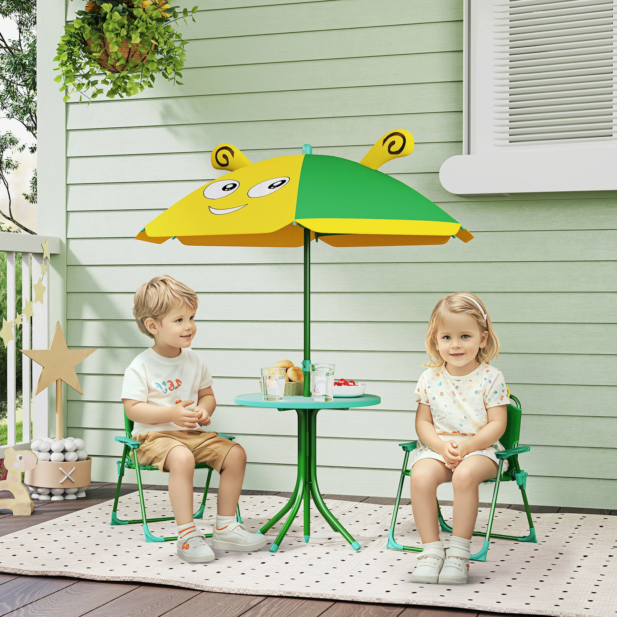 Kids Outdoor Umbrella Chair - Kids Picnic Table and Chair Set,
