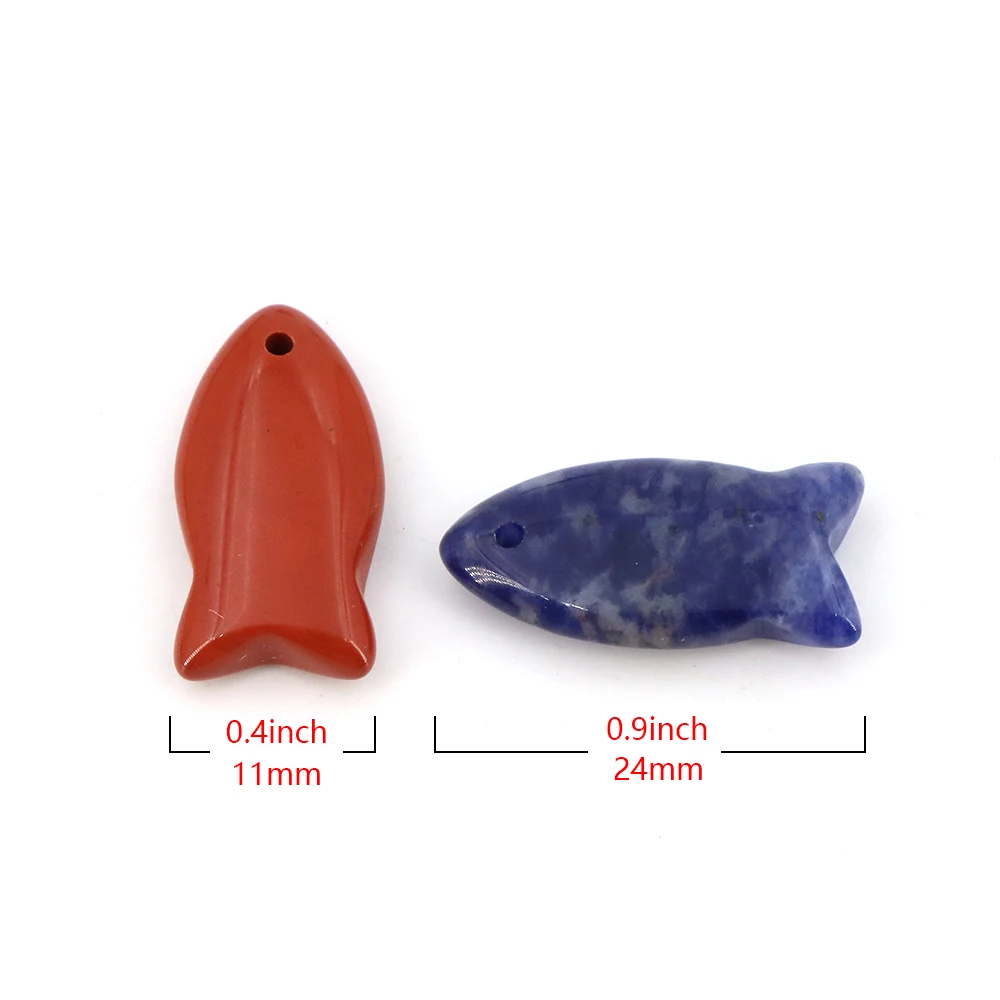 Cute Fish Beads Natural Stone Hand Carved Healing Crystals Amethyst Gemstone Pendant Home Decoration DIY Hanging Ornament Gifts view 6