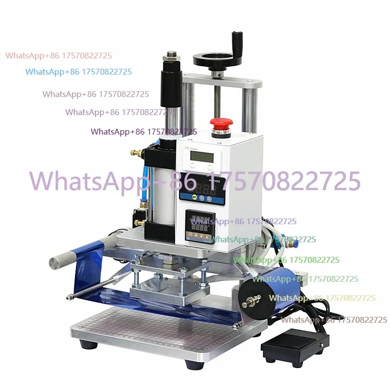 

Hot Foil Stamping Machine WT-QS100-T Pneumatic Heat Press Machine for New PVC Card Book Leather Paper Wood Custom Logo Embossing