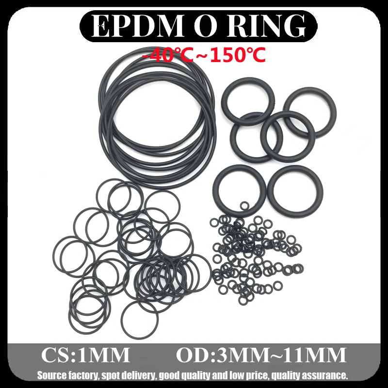 

Hydrogenated Nitrile O Ring Gasket CS1mm OD3mm ~ 11mm Automobile Nitrile Rubber Round O Type Corrosion Oil Resistant Seal Washer