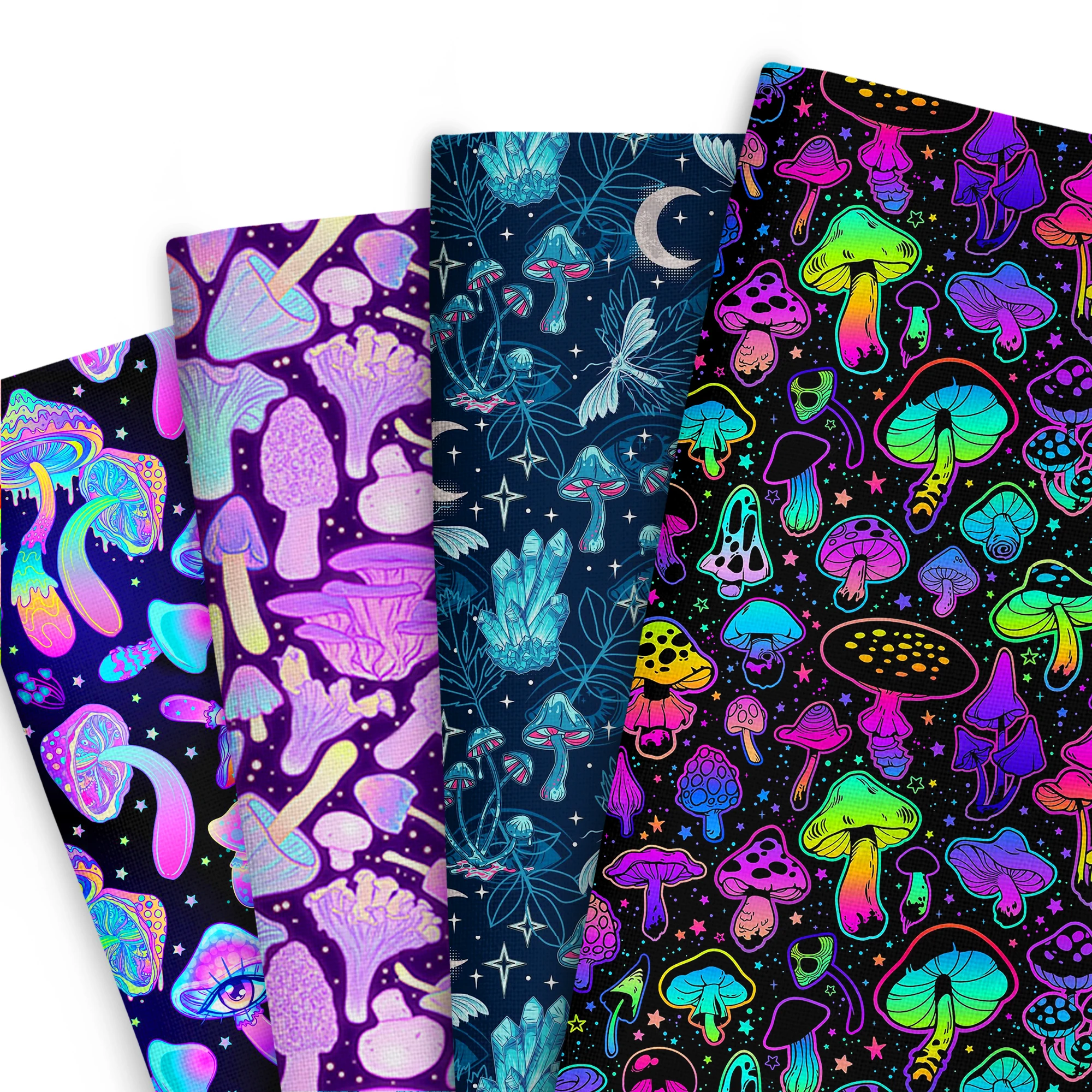 

50*145cm Patchwork Mushroom Halloween Cotton Fabric For Tissue Sewing Quilting Fabrics Needlework Material DIY Handmade