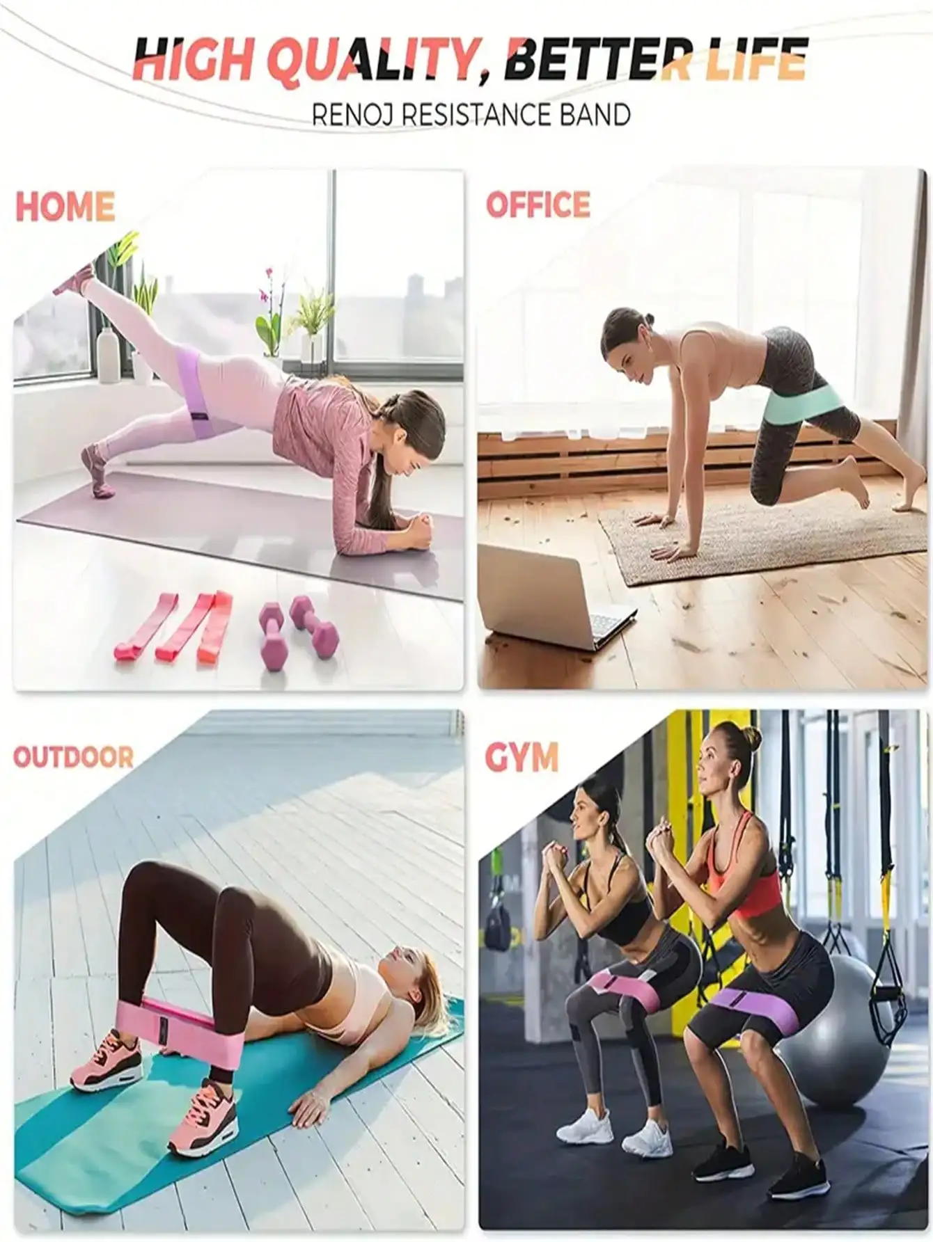 Resistance Band Fitness Buttocks Expansion Fitness Cloth Rubber Band Elastic Expander Suitable for Home Exercise Sport Equipment view 6