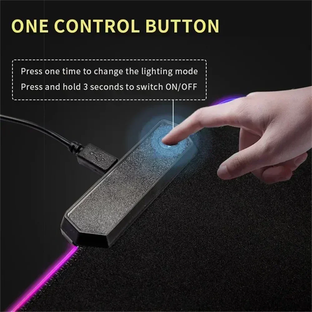 Tappetino per mouse grande RGB Gaming Speed Anime Girl Yae Miko XXL Tappeto per laptop Tappetino per tastiera lavabile Tappetino per tastiera luminoso colorato a LED