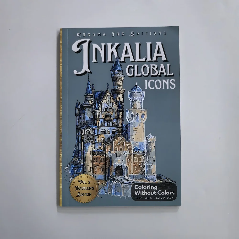 livro-de-colorir-chroma-ink-ditions-traveler's-vol-2-sem-cores-apenas-uma-caneta-preta