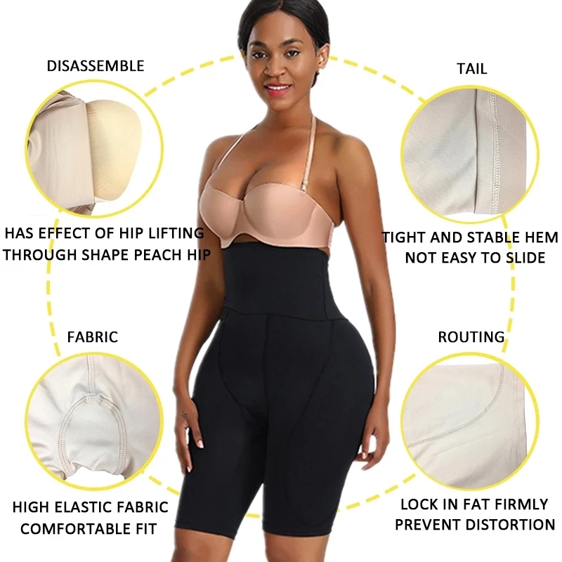 Women Hip Pads High Waist Trainer Shapewear Body Tummy Shaper Fake Ass Butt Lifter Booties Enhancer Booty Lifter Thigh Trimmer