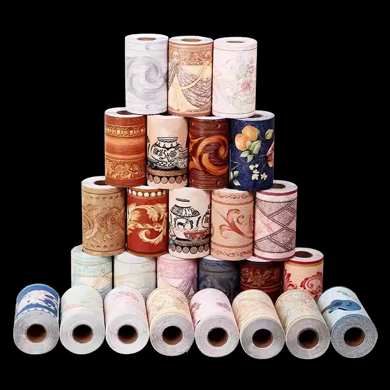 5M Self-adhesive Waist Line Wallpaper Waterproof PVC Wall Border Baseboard Stickers Decals Home Decoration