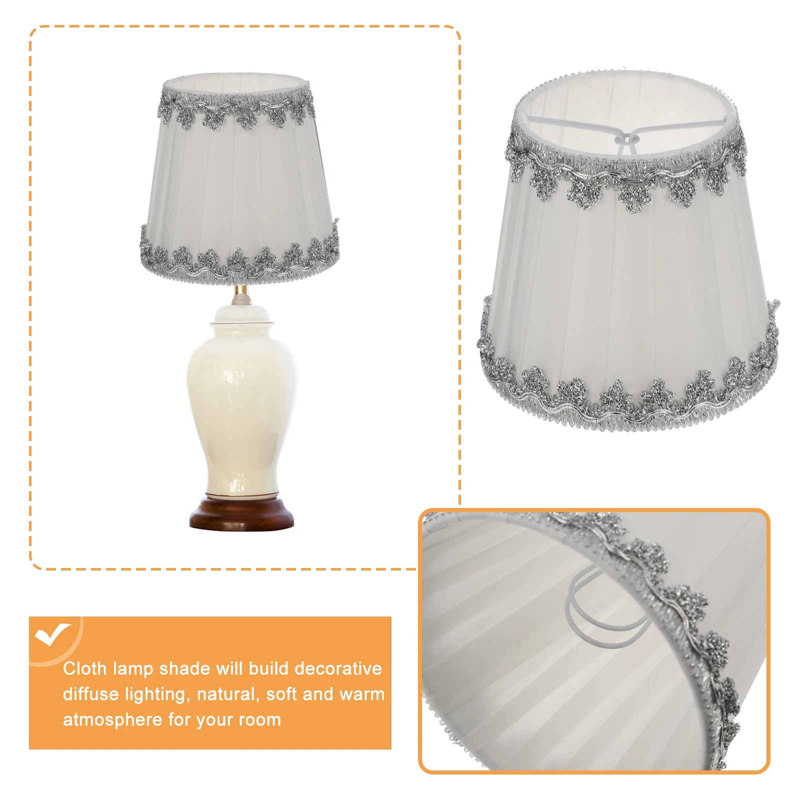 

1pc Cloth Lamp Shade Cover Fabric Dust Protector For Bedroom Living Room Floor Lamp Wall Light Decorative Household Cover