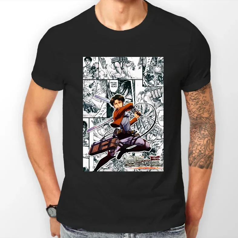 Camiseta de Anime AOT de ataque a los Titanes Levi, Shingeki No Kyojin, todas las tallas