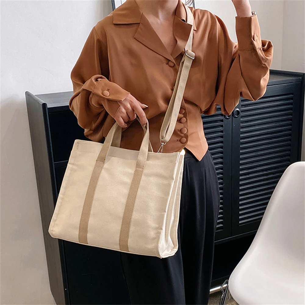 Multifunctional High Quality Canvas Women\'s Handbag Fashion Solid Color Ladies Shoulder Bag New Women Crossbody Bags Bolso Mujer